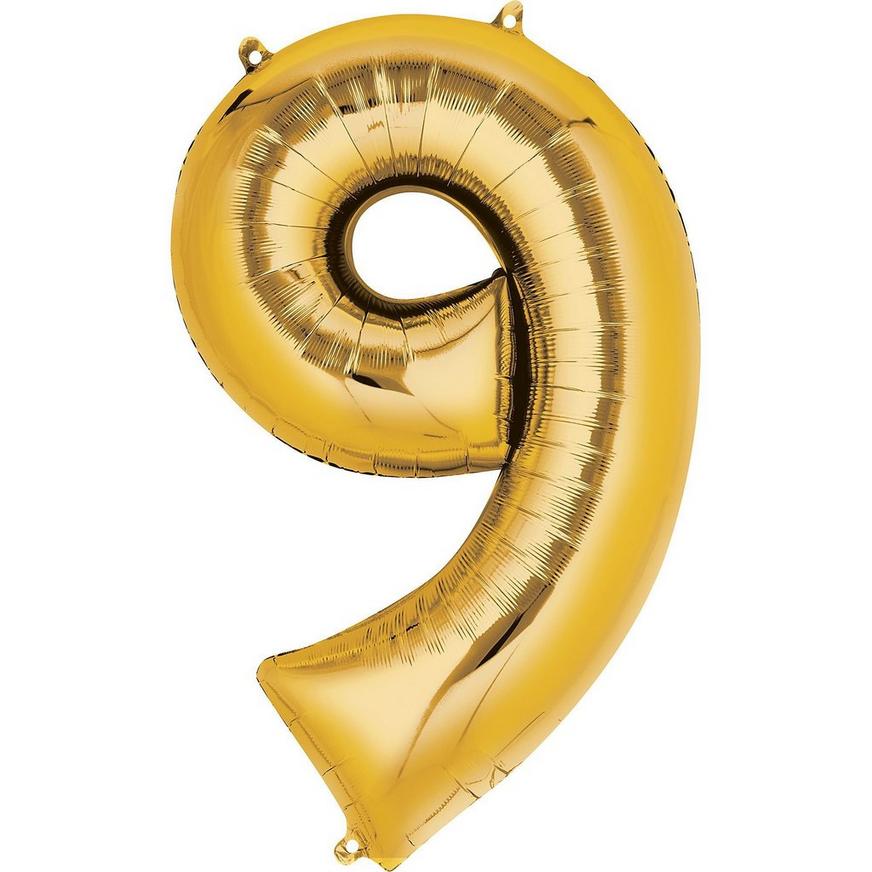 34in Gold Number Balloon (9)